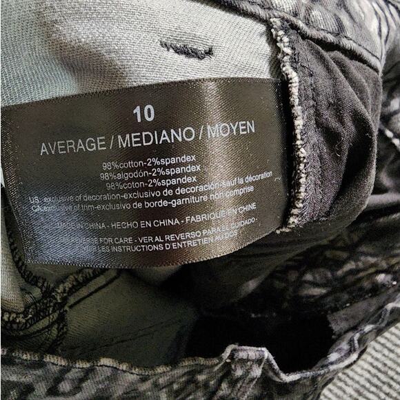 Gloria Vanderbilt Womens Amanada Sz 10 Black & Gray Geometric Denim Jeans Retro - Picture 12 of 12